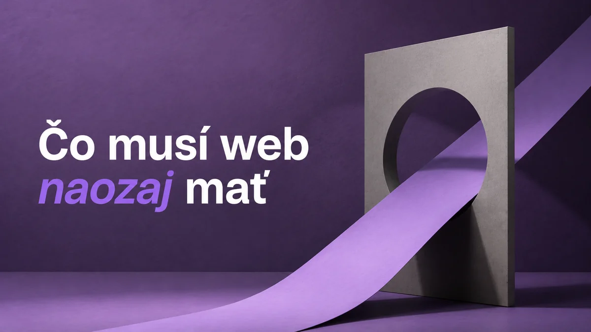 Betónový panel s kruhovým otvorom a fialovou stuhou, čo musí web naozaj mať, editoriálna vizualizácia RESULT.Y