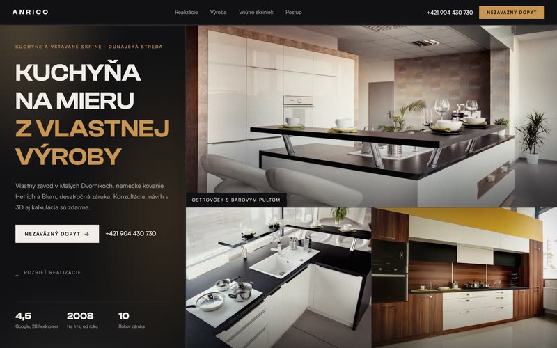 Web: Kuchyne na mieru