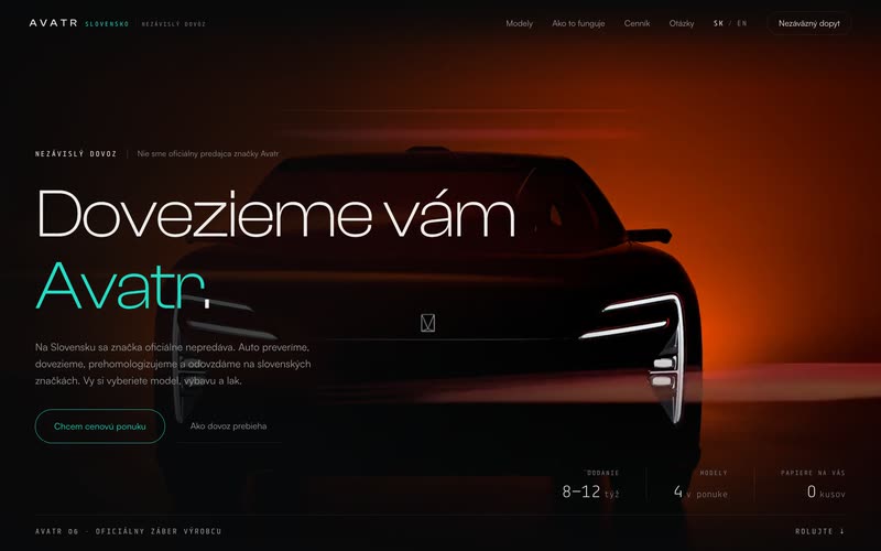 Web: Dovoz elektromobilov