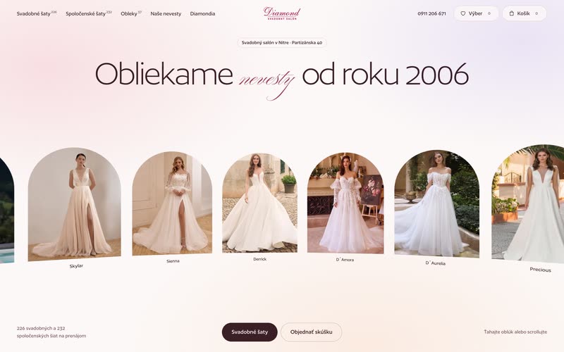 Web: Svadobný salón