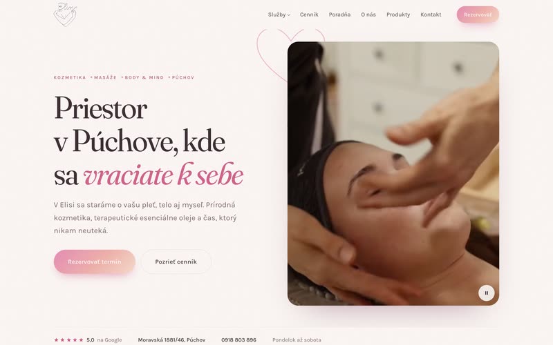 Web: Kozmetický salón