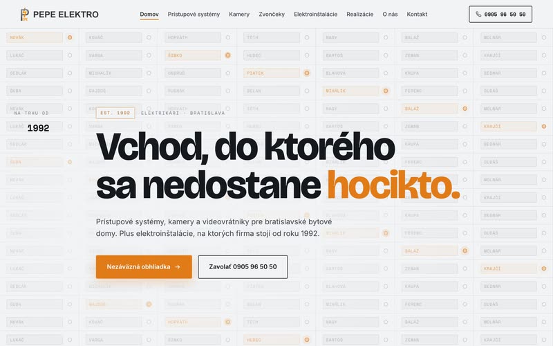 Web: Elektroinštalácie