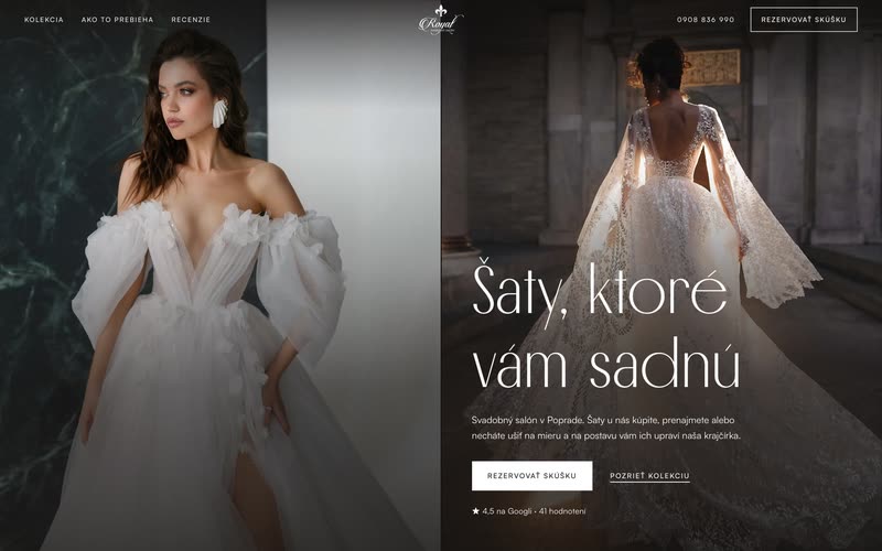 Web: Svadobný salón